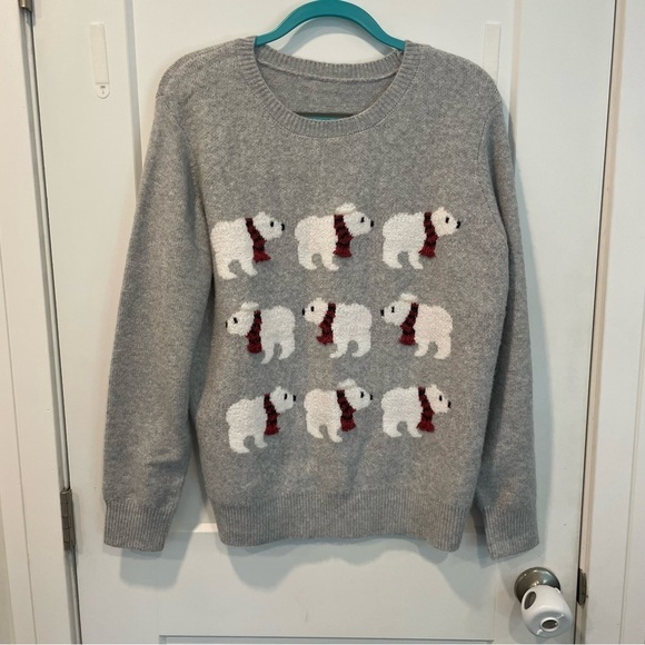 unknown Sweaters - Women's Holiday Polar Bear Sweater Christmas Ugly Christmas Sweater